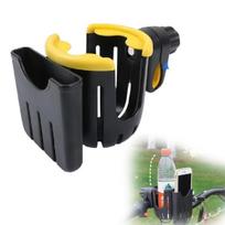 Durable Black Cup Holder And Phone Mount Combo For Bikes And Baby Strollers geltona
