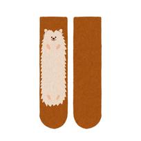 Cute Cartoon Husky Coral Fleece Socks Hedgehog Soft Dog Plush Socks Hosiery Sweet Thicken Warm Socks Fall Winter One Size