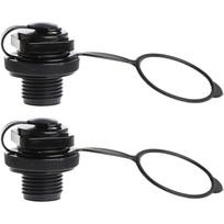 2Pcs Black Air Valve Inflatable Kayak Screw Air Valve Spiral Air Plugs Replacement Raft Canoe Airbed PVC Boat Gloves Drysuits Kayaking Water Sports  2-Pack juoda