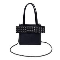 Stylish Leather Crossbody Bag | Spacious Shoulder Purse with Rivets & Chain Strap | Trendy Daypack for Women | Fashion Accessory juoda