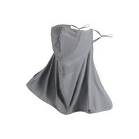 Ice Silk Neck Sunscreen Mask Elastic Solid Color Face Sun Protection Lightweight Thin Breathable Sunshade Mask Women tamsiai pilka spalva