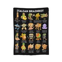 Itališki Brainrot Veikėjai Pasteliniai Meno Kūriniai Memai Animaciniai Pliušiniai Antklodės Flanelinis Pavasario Rudens Mėtomasis Antklodė Sofai Lovai Plonas Antklodė 75x90cm