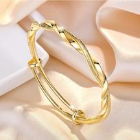 Copper Silver Plated Mobius Bracelet Adjustable Women's Twisted Design Bangle Elegant Jewelry Accessory for Daily Wear one size raudona