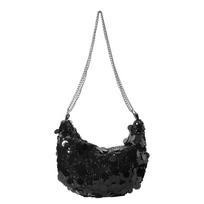 Korean Chain Sequins Crossbody Bag Evening Clutch Bag Dinner Party Wedding Purses Handbag Female Underarm Shoulder Crossbody Bag juoda
