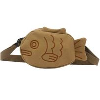 Canvas Taiyaki Crossbody Bag Large Capacity Messenger Bag Cartoon Shoulder Bag Japanese Style Multifunctional Storage Bag Travel ruda