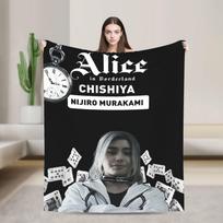 Alice In Borderlands Flannel Blanket Winter  Warm Bedding Throws for Girls Boys Couch Chair Novelty Bedspread Sofa Bed Cover 80x120cm