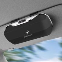 Polestar automobiliui Saulės akinių laikiklis, ABS skydelio akinių dėklas spaustukas Anglies pluošto tekstūra Automobilio saulės skydelio akinių dėžutė Laikymas juoda