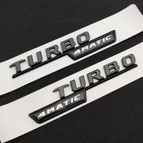 2pcs Car Letters Fender Trim Badge Turbo 4matic Plus Emblem Sticker Mercedes A45 Cla45 Amg C117 Gla45 Gle53 X247 Accessories HOT