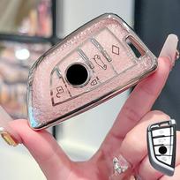 Crystal Pink Tpu Key Case for BMW X1 X3 X5 X6 X7 1 3 5 6 7 Series G20 G30 G11 F15 F16 G01 G02 F48 Smart Remote Car Key Cover Fob