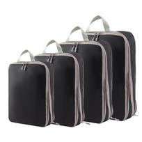 4Pcs 4 Size Travel Compression Packing Cubes Bag Space-saving Suitcase Clothes Organizer  Travel mėlyna