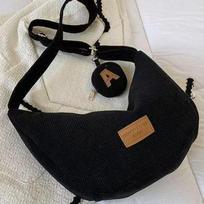 Large Capacity Women Crossbody Bag Versatile Leisure Armpit Bag Trendy Corduroy Shoulder Bag  Girls balta