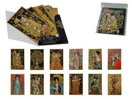 Zestaw 12 Pocztówek W Teczce Kartki Gustav Klimt Mix Wzorów Prezent Box