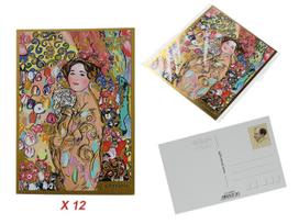 Zestaw 12 Pocztówek Kartki Pocztowe Gustav Klimt Ria Munk Prezent Sztuka