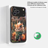 Kirin with flowing hair Suitable For iPhone 16E 17 Pro Max 15 Pro 14 13 Plus 12 mini 11 16 Air 17Pro magnetism Glass Phone Case iPhone 15 Pro Max
