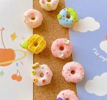 9pcs Doughnut Push Pin Postcard Photo Wall Beautification Decoration Button Soft Wood Felt Board Nail China Mainland