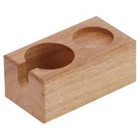 2Holes Coffee Portafilter Holder Wooden Coffee Filter Tamper Station Stand Storage Rack
