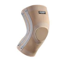 1Pc Knee Brace Soft Breathable Nylon Elastic Stretch Knee Compression Sleeve for Sport M chaki