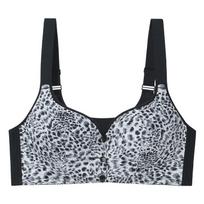 Fashion Women's Large Size Bra Leopard Print No-rim Vest Front Buckle Underwear Comfortable Underwear Suitable for Large Breasts 48/110 leopardas
