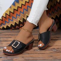 Fashion Women Sandals 2024 Flats Platform Flip Flops Shoes Female Summer High Heels Women Beach Sandals Open Toe Slides Zapatos De Mujer 36 juoda