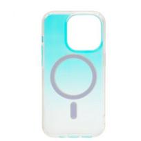 Prijunkite Apple iPhone 15 skaidrų gradientinį magnetinį dėklą su chameleono raštu