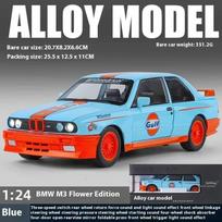 1:24 BMW M3 lydinio liejimo automobilio modelio garsas ir šviesa patalpų kolekcija Pomėgių apdaila Retro modeliavimo automobilio modelis Madingi žaidimo papuošalai berniukams Dovana mėlyna