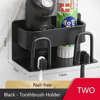 Toothbrush Holder With Cup Holder Bathroom Organizer Toothpaste Storage Rack Razor Stand Organizer Shelf Bathroom Accessories