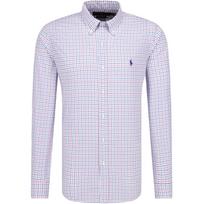 Polo Ralph Lauren Plaid Pony Logo Embroidered Poplin Long Sleeve Shirt Men shirts Blue Pink 710784272-001 XS