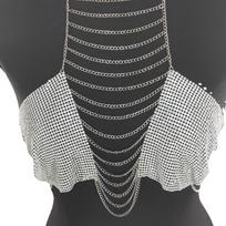 Waist Chain, Rhinestone Inlay, Diamond Cloth, Tassel Chain, Neckband Top, Body Chain, Chest Chain, Party Attire, Bar Decoration auksas