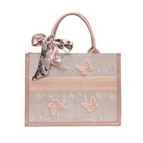 Tote bag new high-end fashion shoulder bag niche design women's bag large-capacity commuter handbag Small rožinė