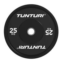 Svaru disks TUNTURI Platinum Bumper Plate, melns, 50 mm, 25 kg