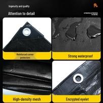 Black Double Sunshade Waterproof Tarp - Outdoor Rainproof Cover Cloth 2x2m Double Black
