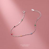 Korean Style S925 Sterling Silver Dopamine Color Minimalist Bracelet 925 Silver pink