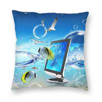 Frutiger Aero Aesthetic Square Pillowcase Polyester Linen Velvet Creative Zip Decor Pillow Case Room Cushion Cover Wholesale 12x12Inch