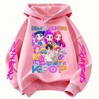 Mergaičių Madingas Laisvalaikio Džemperis Filmas Naujas Vaikams K-Pop Demonų Medžiotojai Su Gobtuvu Viršutiniai Drabužiai Mažylėms Mergaitėms Drabužiai KPop DeCasual Mergaičių Drabužiai 100