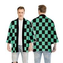 Pattern Tanjiro Douzi Cos Feather Woven Kimono Cloak Taoist Robe Hanfu 3D Digital Printing XS