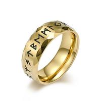 Vintage Odin Norse Amulet Rune Rings For Men Women 316 Stainless Steel Words Ring Wedding Jewelry Valentine's Days Gifts 7 auksas