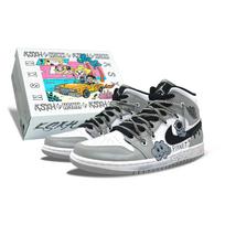Jordan Air Jordan 1 Cushioning, Wear Resistant Mid top Vintage Basketball Shoes Men's Gray 554724-092(Team252-S-BOX) 40.5