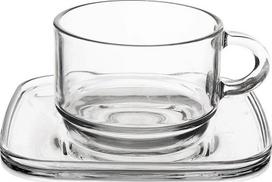 Puodelis su lėkštute stiklinis LAV 250 ml 6 vnt.
