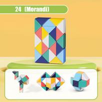 24-72 Segmentai Magiška Gyvatė Daugiaspalvis 3D Dėlionė Fidget Žaislai Deimpresijai Transformuojami Kubai Edukaciniai Žaislai