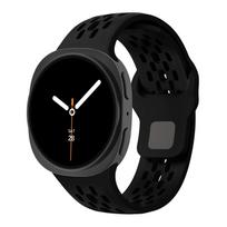 Sportinis silikoninis dirželis Samsung Galaxy Watch 8/8 classic Laikrodžio apyrankė 40mm 44mm 46mm Priedas Apyrankė correa Galaxy Watch ultra 47mm Galaxy Watch 7 Ultra juoda