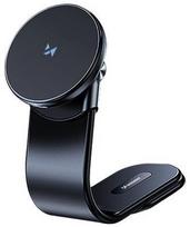 Telefono laikiklis Wozinsky WCZ2Y2S magnetinis automobilinis laikiklis su 15W MagSafe indukciniu įkrovikliu automobilio kokpitui juodas