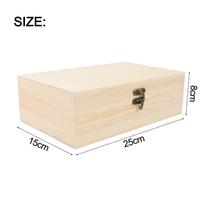 Wooden Jewelry Storage Box with Lock and Hinged Lid Pine Wood Desktop Organizer for Necklaces Bracelets Earrings and Small Items S
