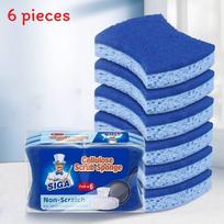 6pcs Mr Siga Wooden Pulp Dish Scrubbing Block For Kitchen And Cookware