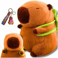Maskotka Kapibara Duży Pluszak Z Plecakiem Żółwiem Żółw Capybara + Brelok