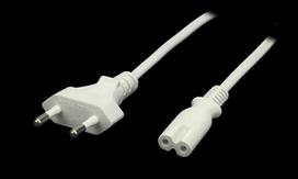 Kabel Zasilający Ósemka C7 Biały 3M Przewód Radiowy Do Tv Konsoli Rtv