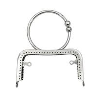 Mini Metal Purse Frame Kiss Clasp Bag Hardware Vintage Bag Kiss Clasp Lock Bag Clasps Bag Making 12cm sidabras