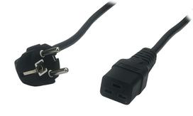 Kabel Zasilający C19 16A Do Ups Serwera Koparki Mocny Gruby 1.5M Czarny