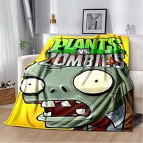 P-Plants Vs Z-Zombi Print Flannel Blanket Soft Warm Throw Lightweight Cozy Cover for Bedroom Sofa Travel Home Holiday Decor Gift 75x90cm