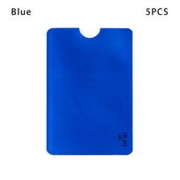 5PCS Reader Credit Cards Safety Bank Rfid Card Holder Aluminium Blocking Anti Thief mėlyna
