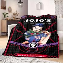 JOJO anime Flannel Blanket Warm,Comfortable,Suitable for Bedrooms,Sofas,Beds,Chairs,Picnics,Travel 75x90cm